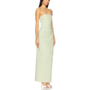 Shona Joy Lani Strapless Draped Maxi Dress Pistachio Green New